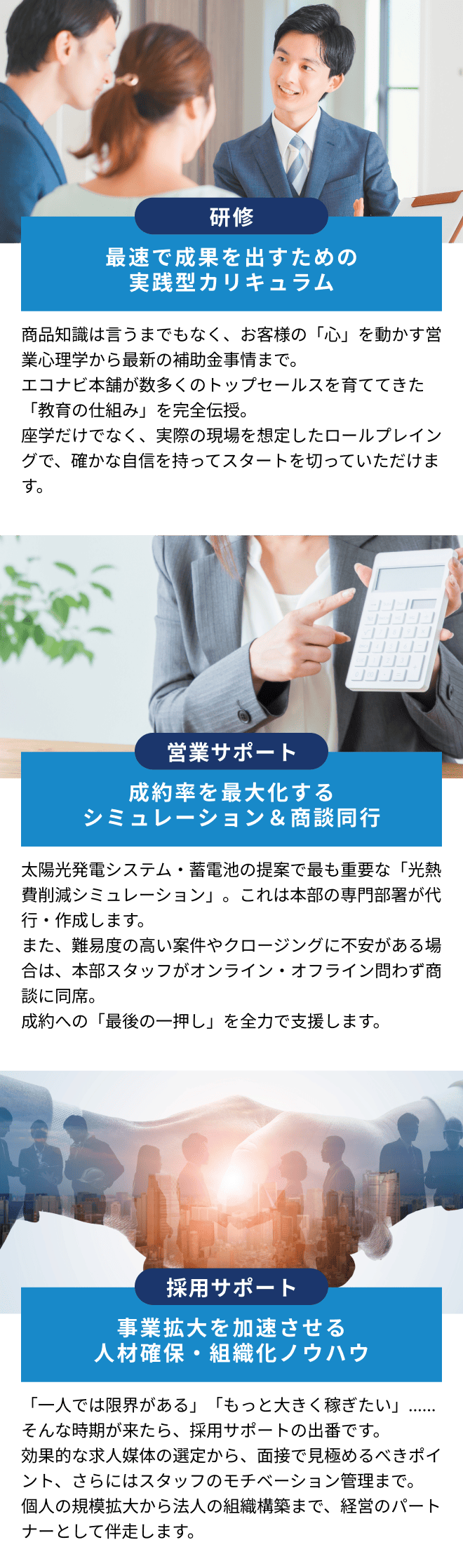副業スタート（月1件成約）／独立専業モデル（月3件成約）／法人・組織モデル（月10件成約）