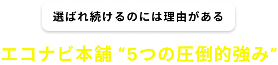 エコナビ本舗 “5つの圧倒的強み”